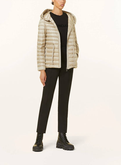 MC Raie Hooded Short Down Gathered Waist Drawstring Jacket