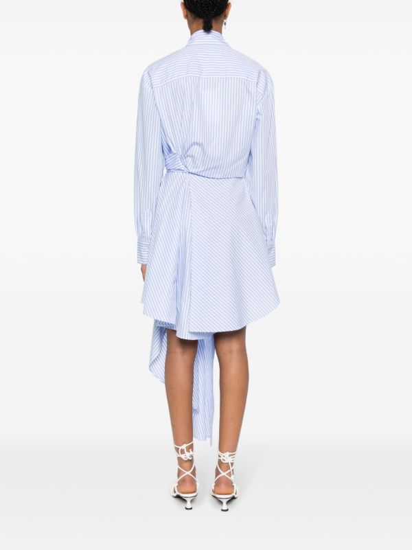 2 Colors! MSE Cascade Deconstructed Striped Stretch-Cotton Midi Dress