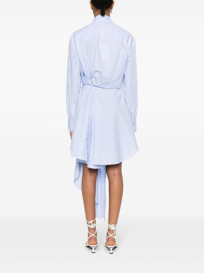 2 Colors! MSE Cascade Deconstructed Striped Stretch-Cotton Midi Dress