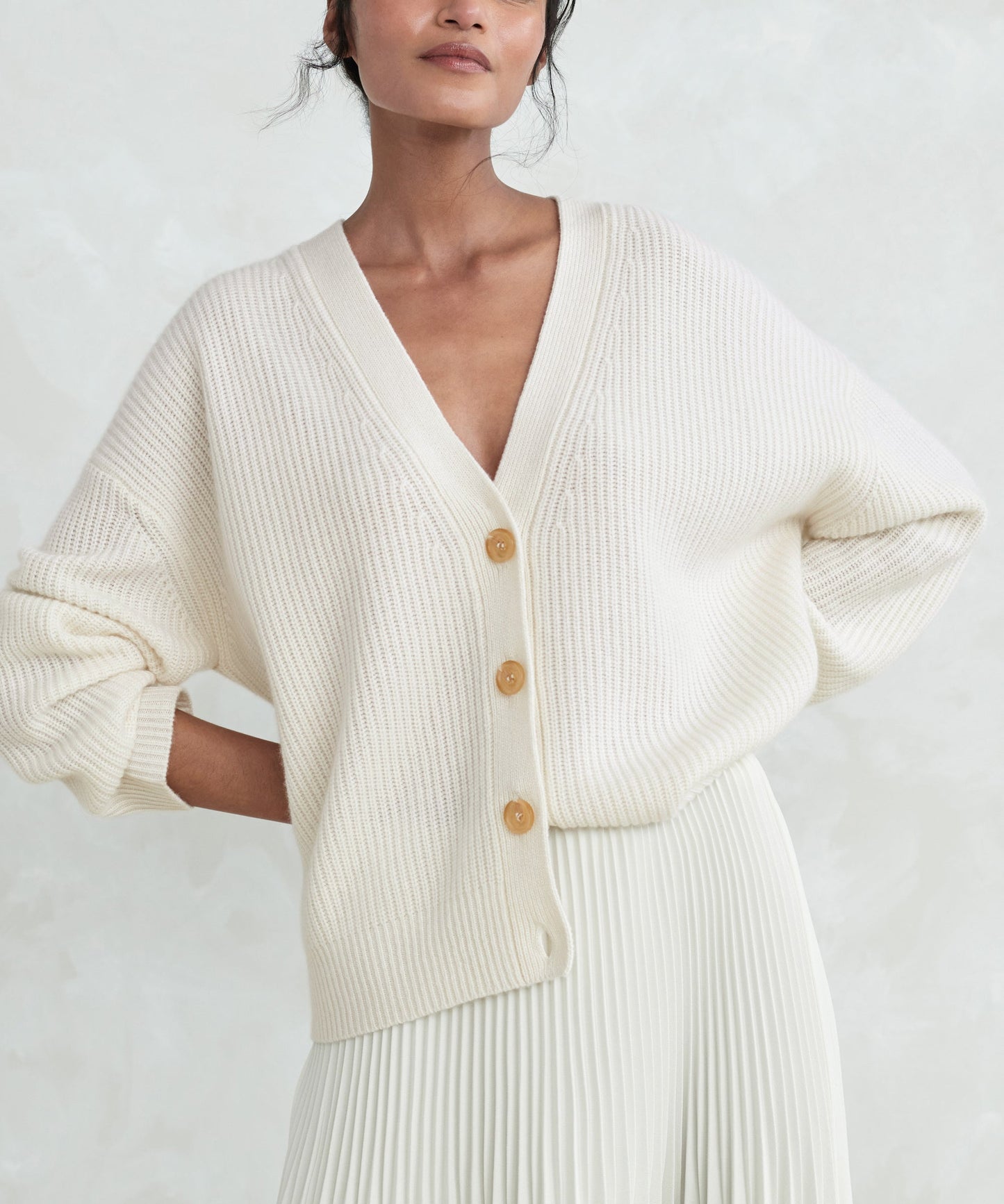 JK Cropped Cashmere Cocoon Cardigan