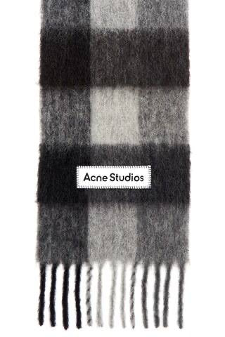 4 Colors! AC Checked Alpaca-Wool-Mohair blend Fringed Scarf