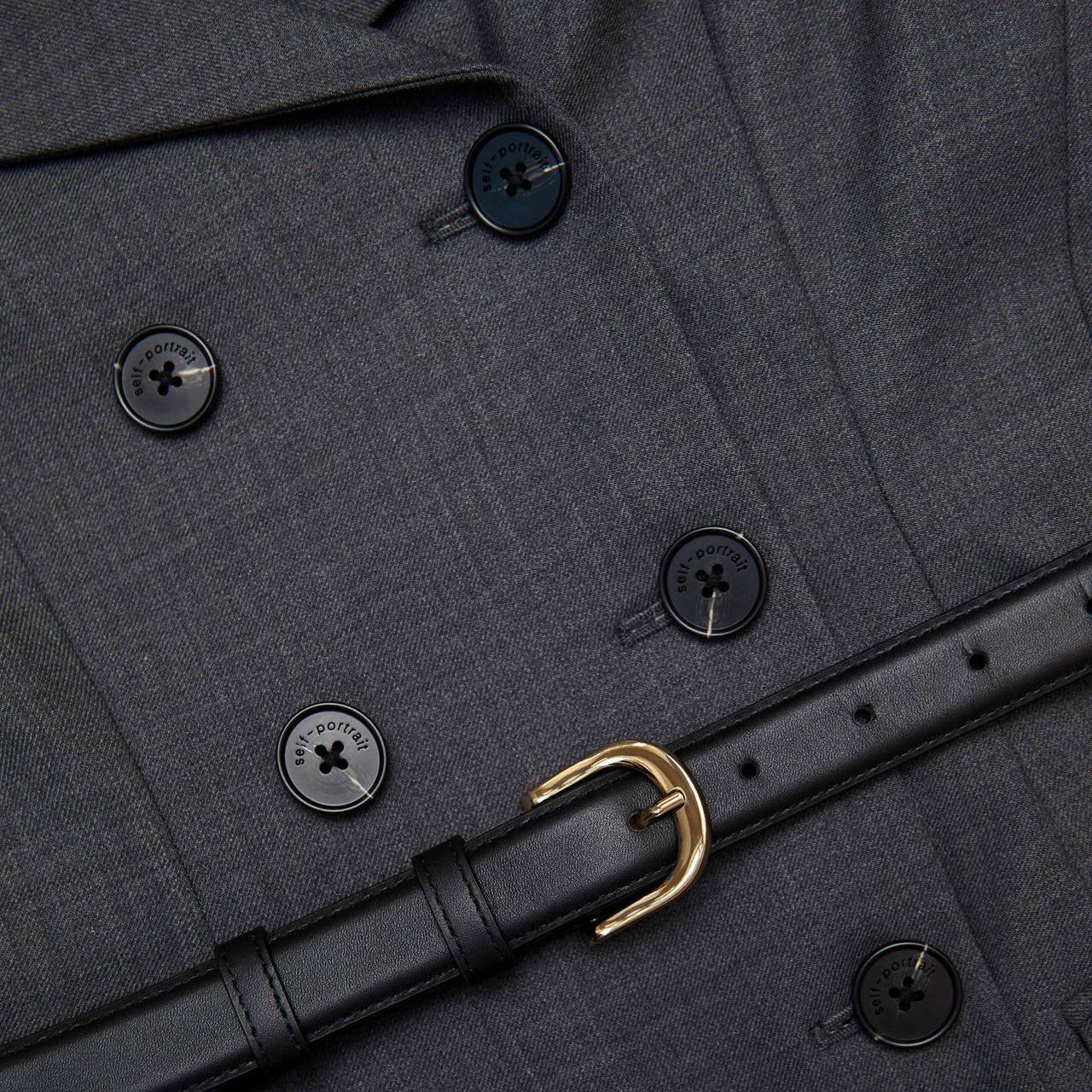 SP Grey Wool Tailored Midi Dress