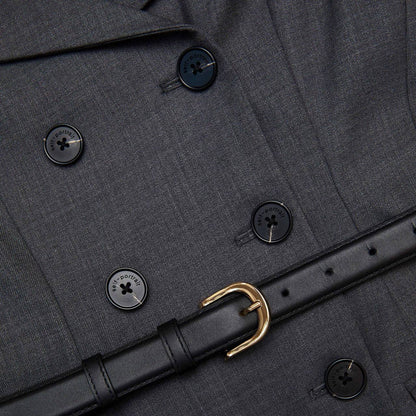 SP Grey Wool Tailored Midi Dress