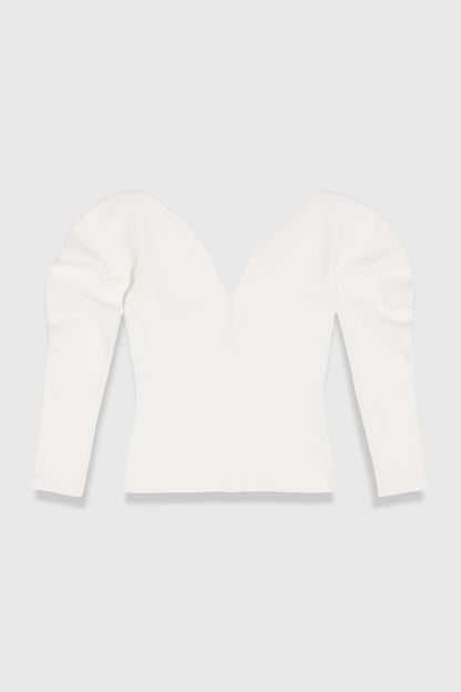 TF Sculpt Knit Bouverie Long Sleeve Sweetheart Top