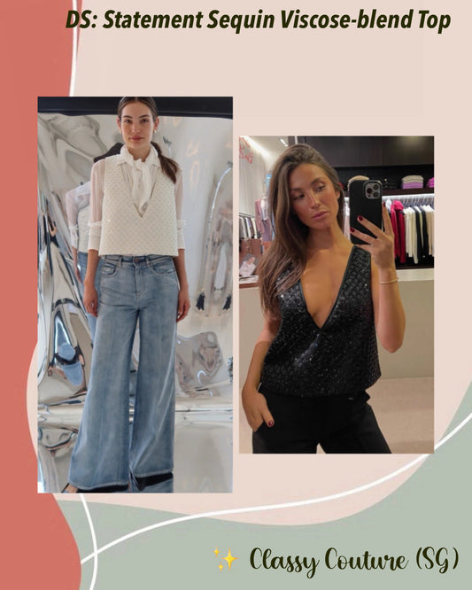 DS Sparkling Statement Sequin Duchesse Viscose-blend Crop Top