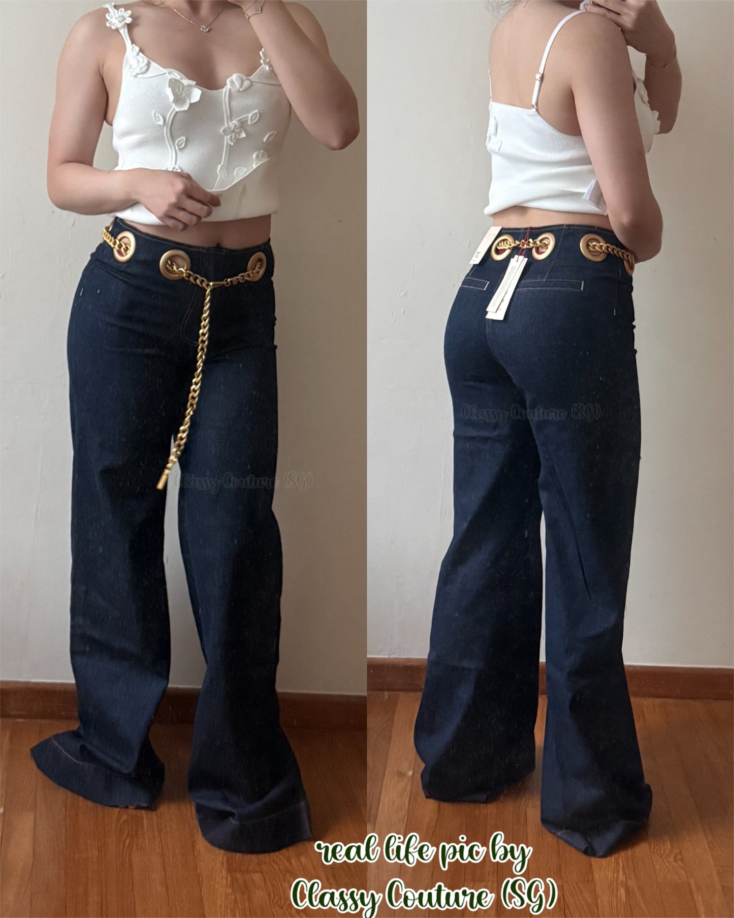 2 Colors! AO Jasper Cotton-blend Mid-Rise Jean with Chain Belt