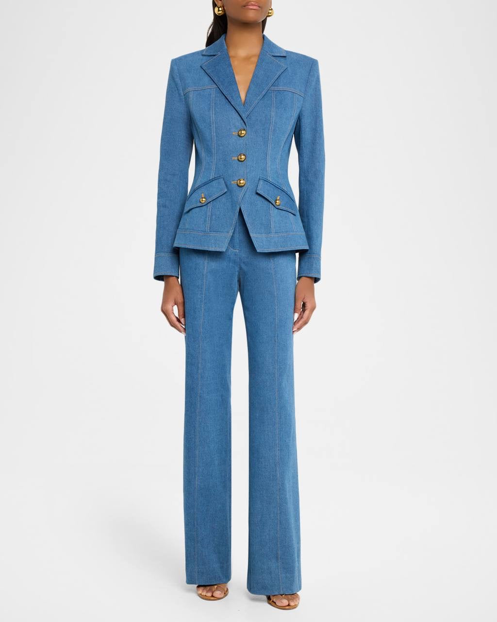 VB Randy Single-Breasted Blazer | Frenkle Pant | Cotton-blend Denim Set