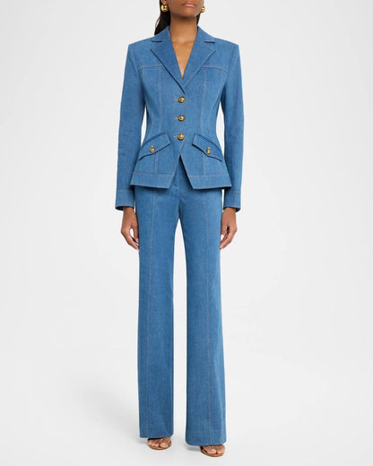 VB Randy Single-Breasted Blazer | Frenkle Pant | Cotton-blend Denim Set