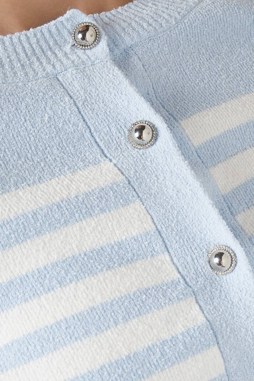 SD Biarritz Blue Stripe Cotton-knit Cardigan