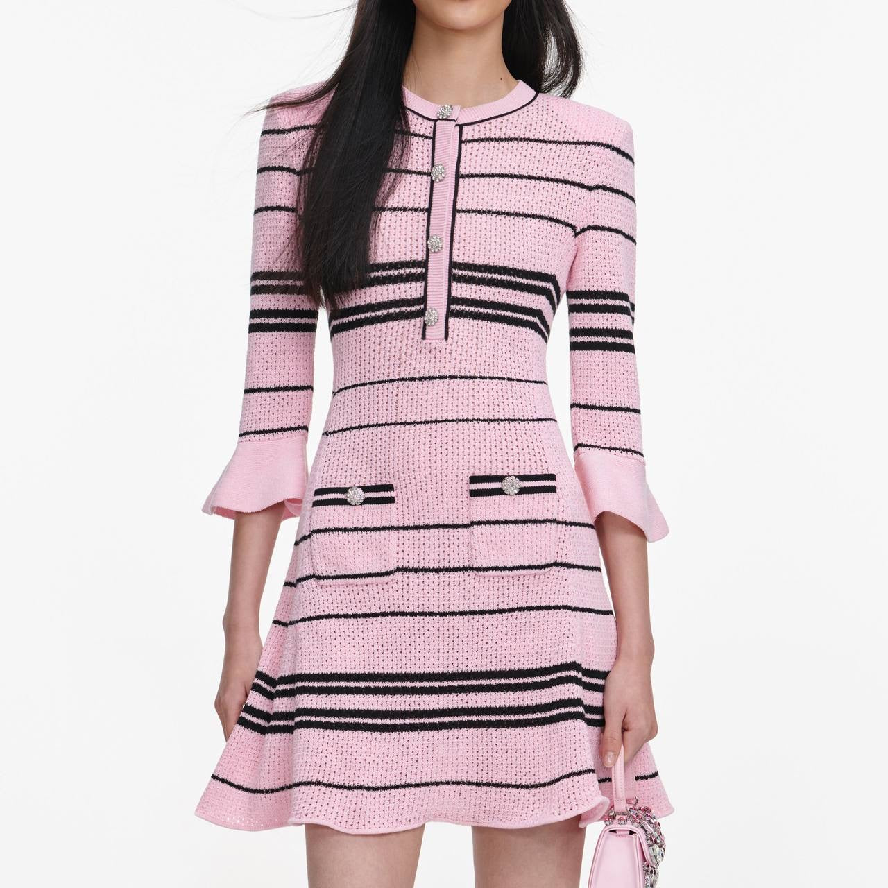 SP Pink Stripe Knit Mini Dress