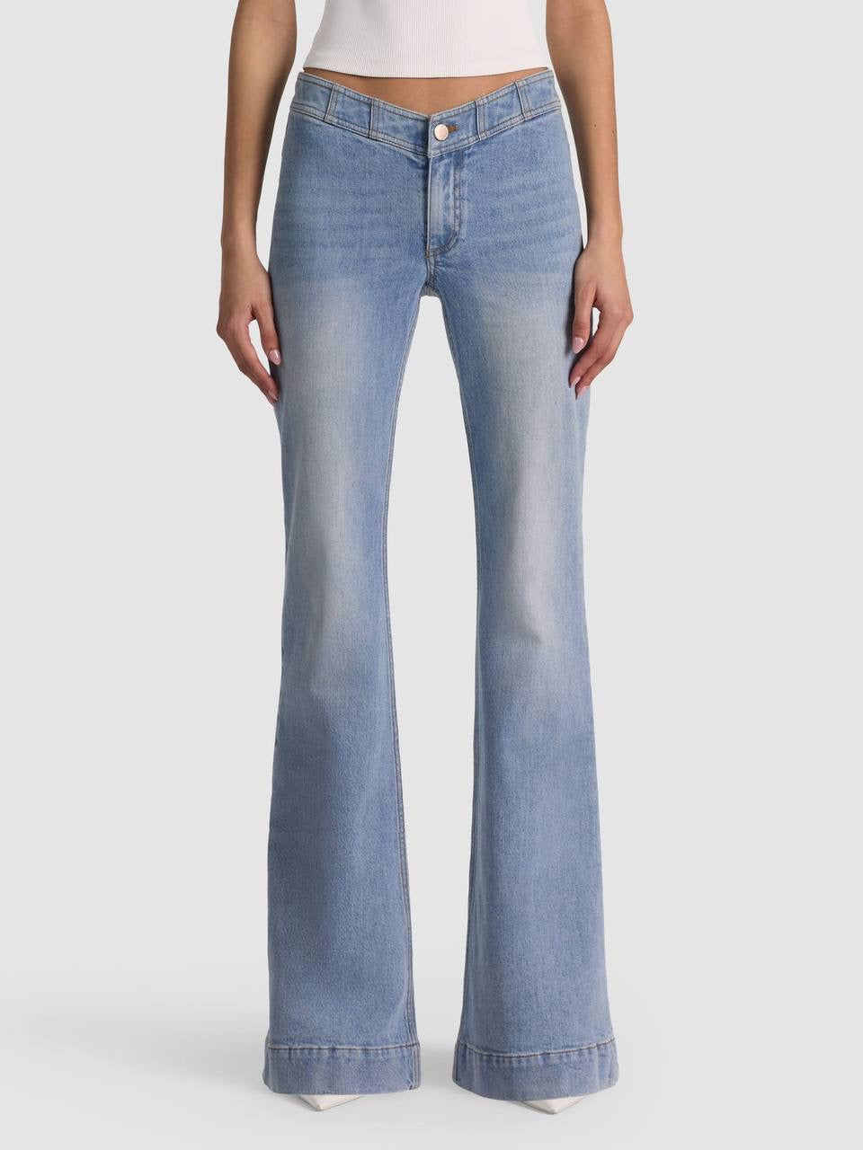AO Chelsea Cropped Flare Stretch-cotton Jeans