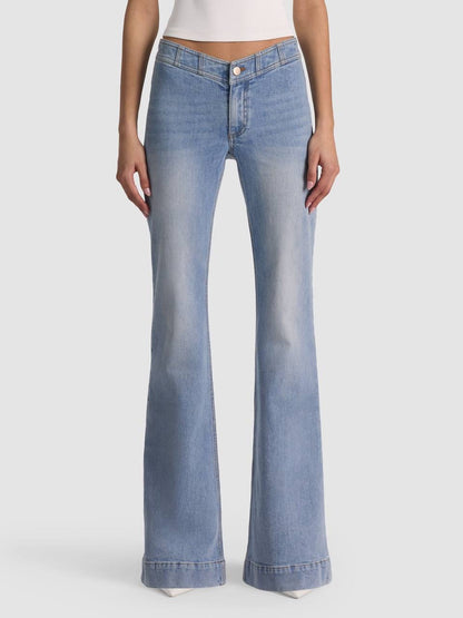 AO Chelsea Cropped Flare Stretch-cotton Jeans