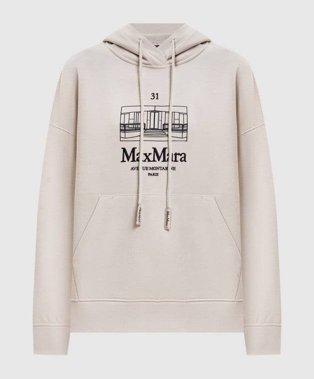 MM Smmandrea Cream Cotton Jersey Graphic Hoodie