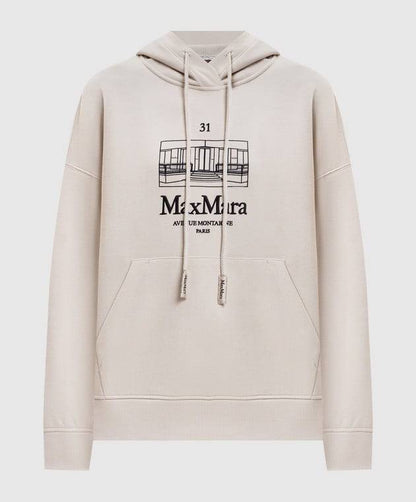 MM Smmandrea Cream Cotton Jersey Graphic Hoodie