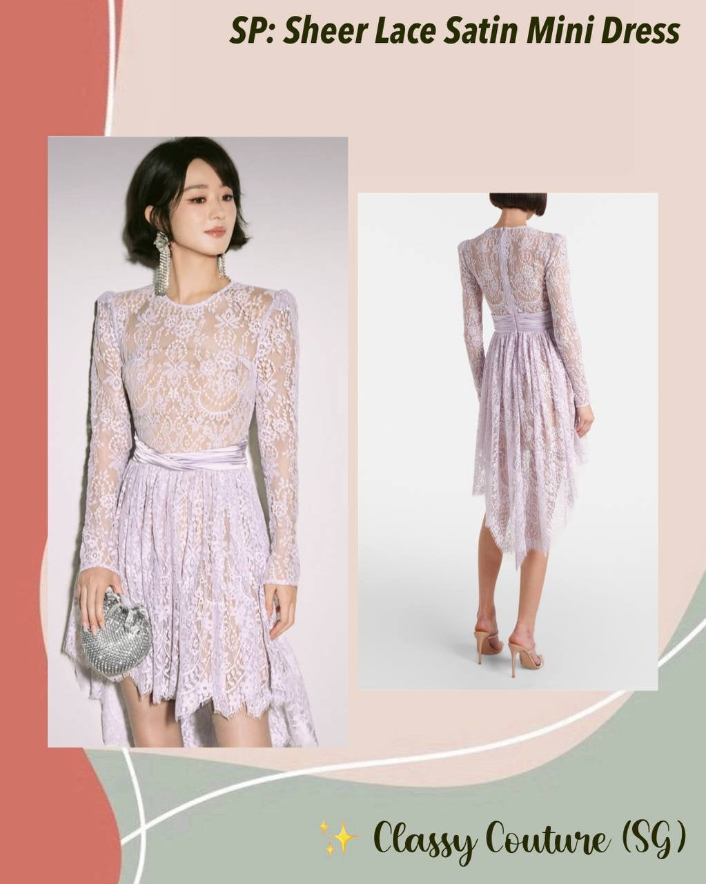 SP Lilac Lace Satin Mini Dress