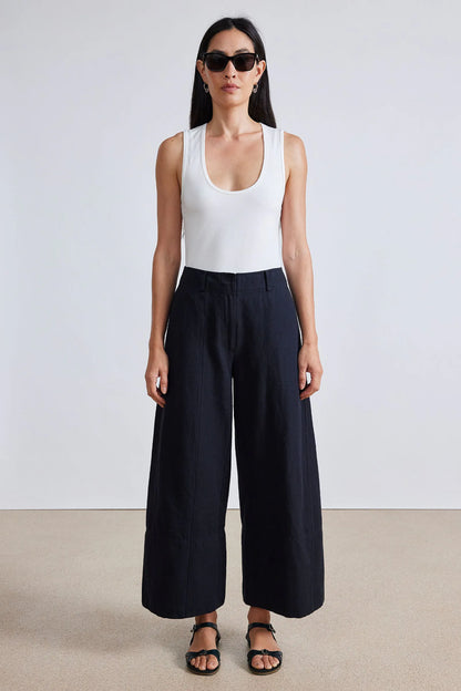 AA Malou Wide Leg Linen-Cotton Pants