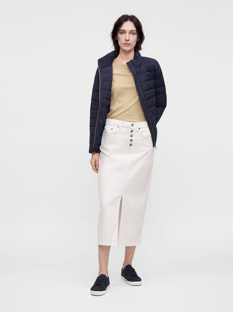 Quilted Stand-collar Mockneck Lightweight Puffer Jacket