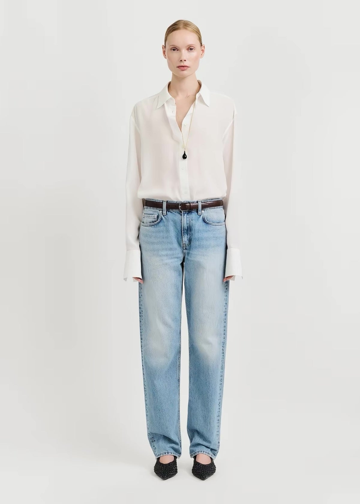 3 Colors! Tot Silk Crepe de chine Shirt