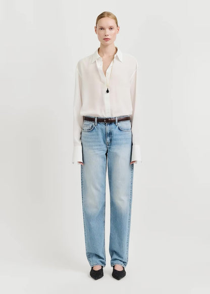3 Colors! Tot Silk Crepe de chine Shirt
