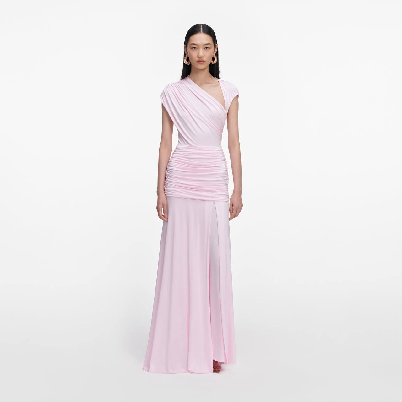 SP Pink Jersey Draped Maxi Dress