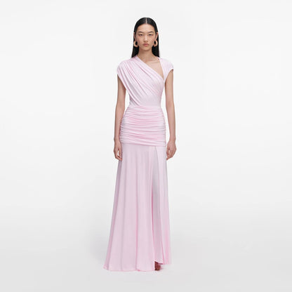SP Pink Jersey Draped Maxi Dress