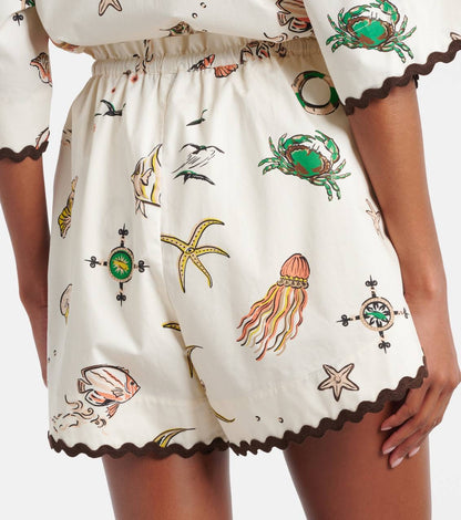 ALM Sea-Themed Printed Cotton Shirt | Shorts
