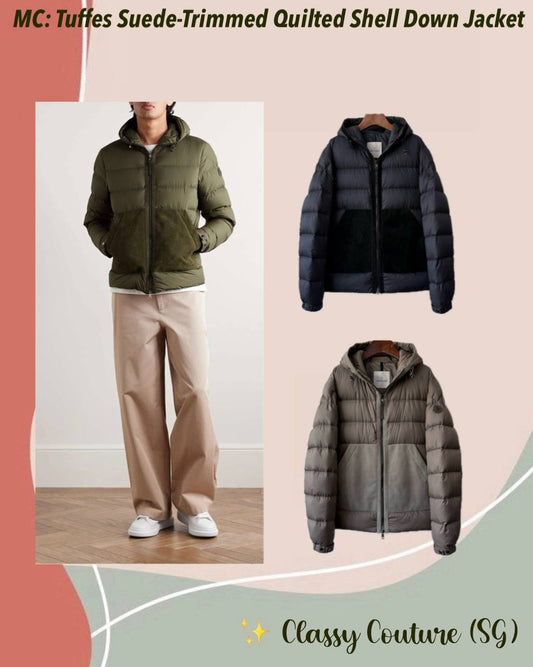 MC Men’s Tuffes Suede-Trimmed Quilted Shell Down Jacket
