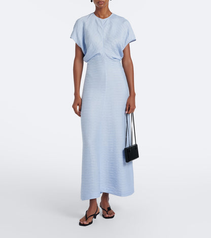New Colors! Tot Slouch Waist Crinkled Viscose-Blend Midi Dress