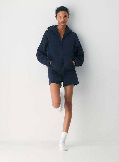 8 Colors! ARZ Cozy Sweatfleece Perfect Zip Cotton-blend Hoodie Jacket
