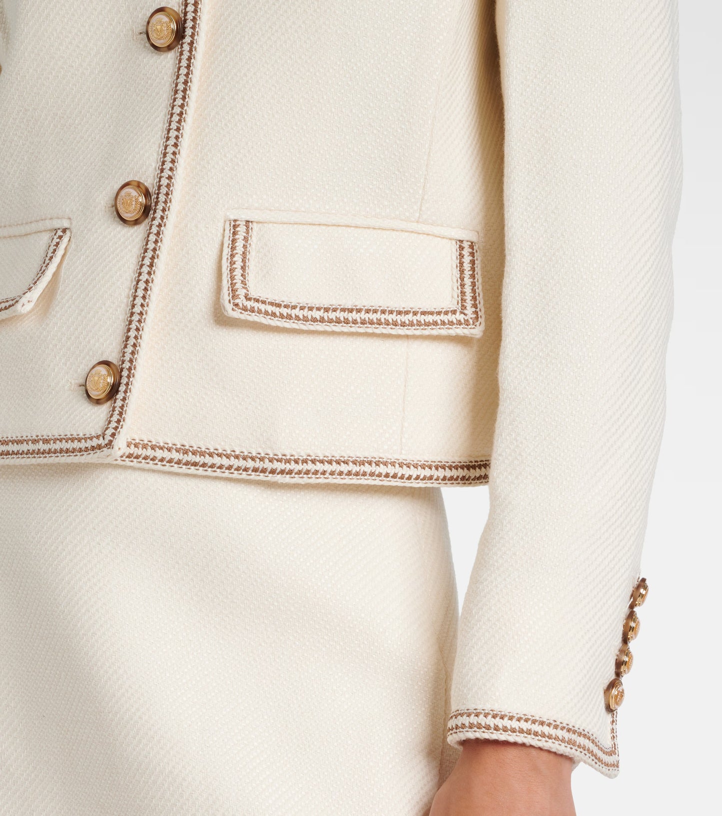 VB Makayla Cotton Blend Jacket in Ivory