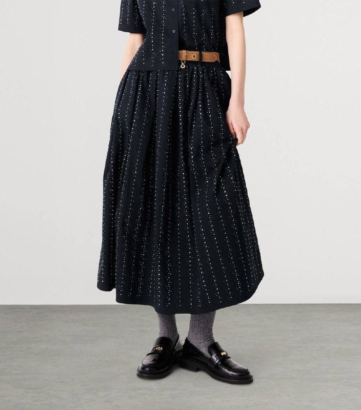 MJ: Cropped Rhinestone Embellished Shirt | Skirt