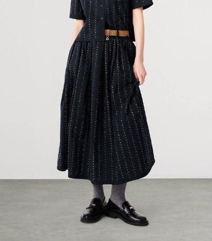 MJ: Cropped Rhinestone Embellished Shirt | Skirt