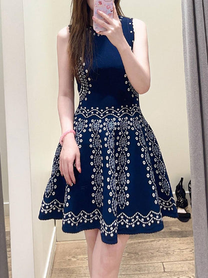 SD Capri Embroidered Dress in Viscose Blend