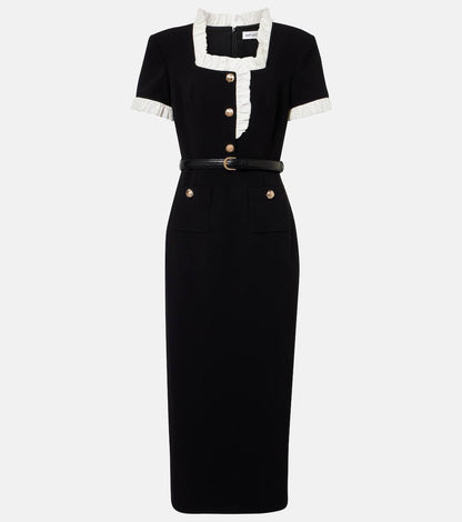 SP Black Contrast Frail Midi Dress
