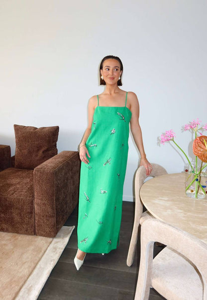 ALM Wanda Embroidered Midi Dress