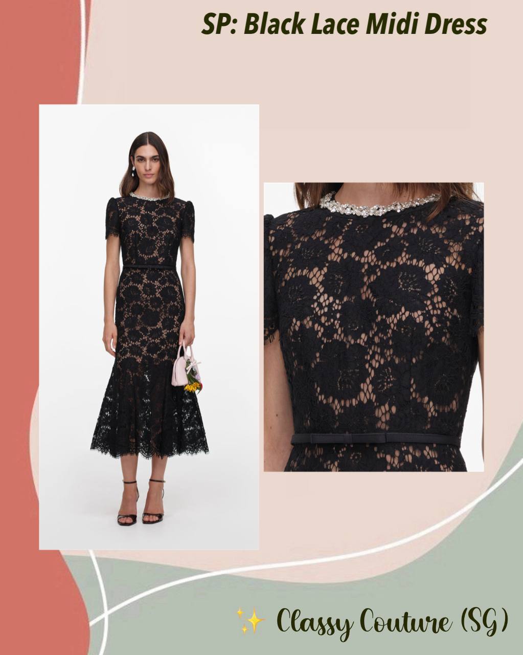 SP Black Lace Midi Dress