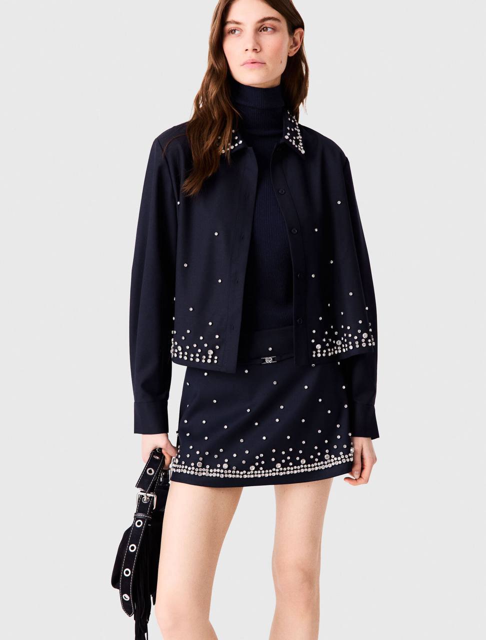 MJ Rhinestone Embellished Shirt Shorts