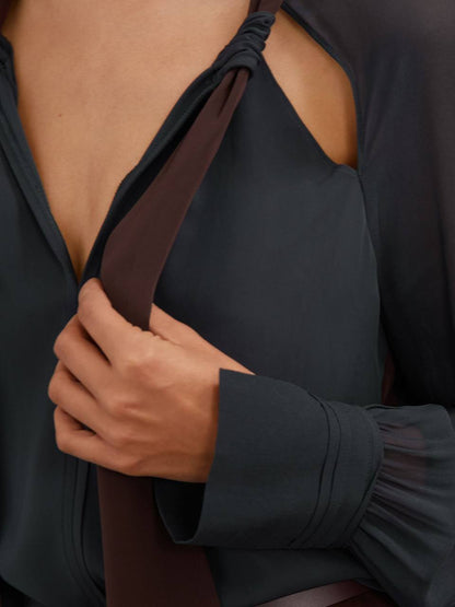 RS Jasmine Tie-Neck Cut-Out Blouse