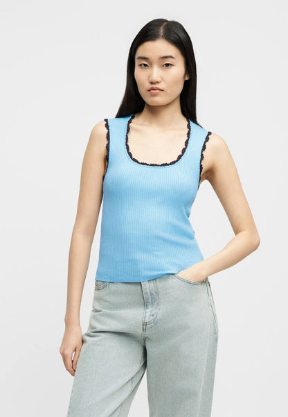 SD Crochet Detail Viscose-blend Knit Tank Top