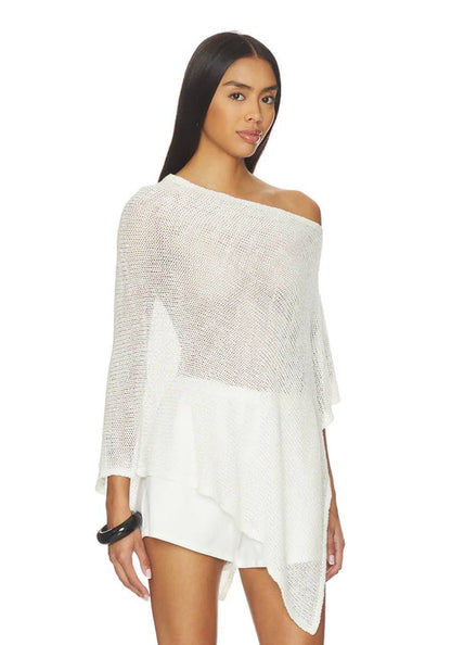 EC: Linen Open Knit Poncho