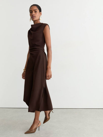 RS Camilla Gathered-Detail Draped Midi Dress