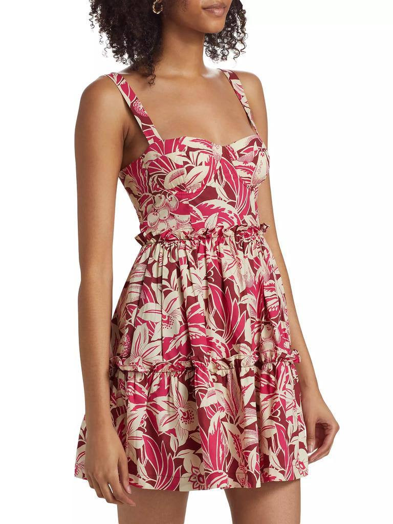 CC Audrey Leafy Cotton Bustier Mini Dress