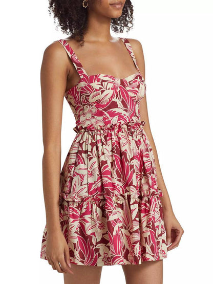 CC Audrey Leafy Cotton Bustier Mini Dress