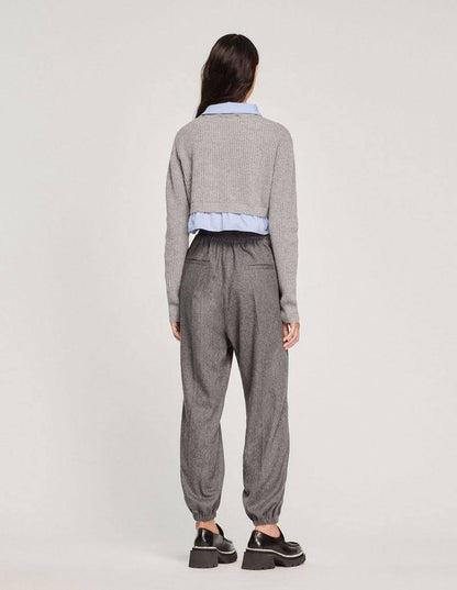 SD Cropped Trompe-L'Oeil Sweater