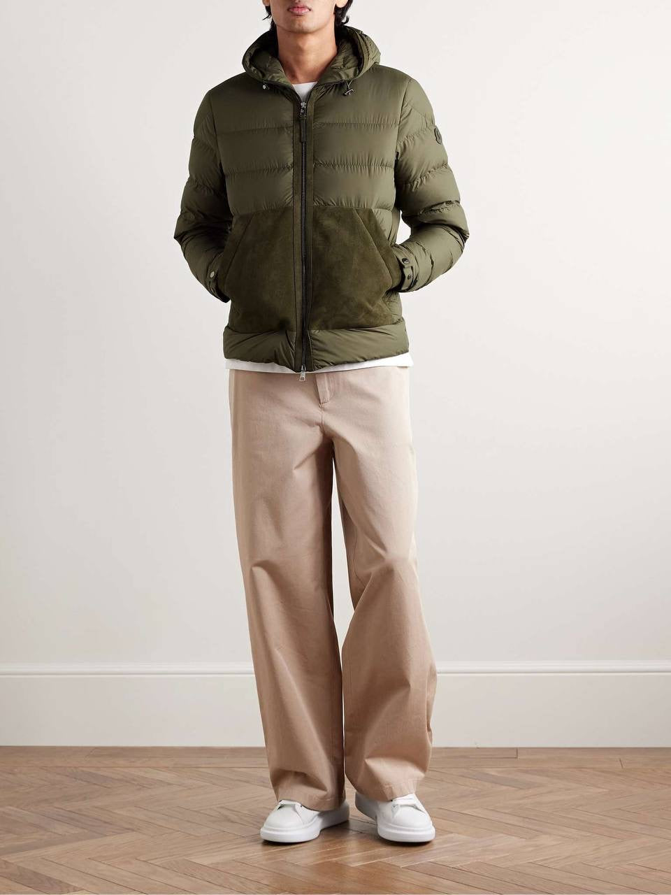 MC Men’s Tuffes Suede-Trimmed Quilted Shell Down Jacket