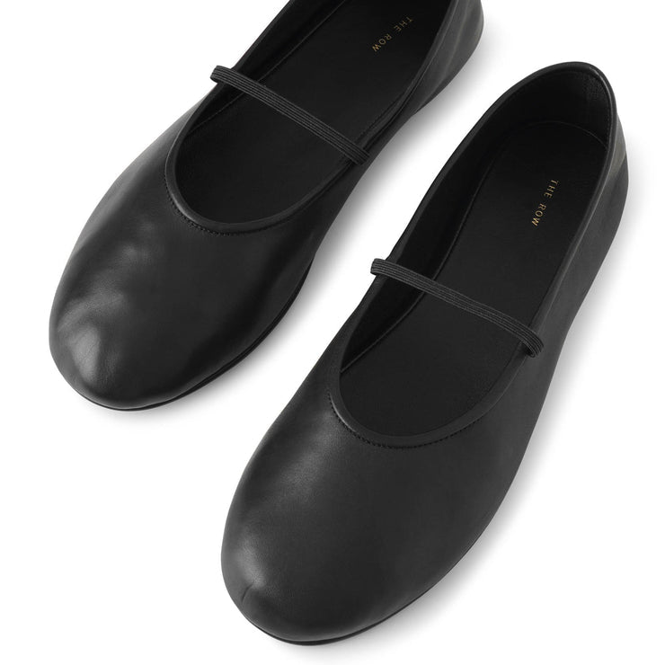 TR Elastic Leather Ballet Flats