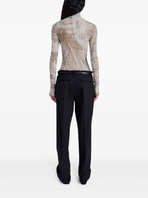 PS Rio Printed Jerset Long Sleeve Mock Neck Top