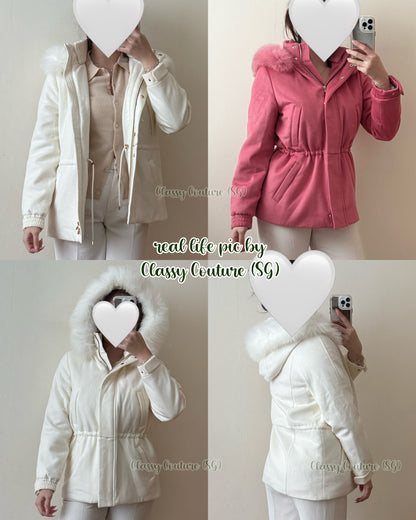 LP Icery Cashmere Short Jacket with Fox Fur Trim