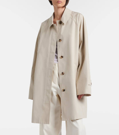 TR Amaya Washed Cotton Trench Car Coat in Beige (lining replaced)