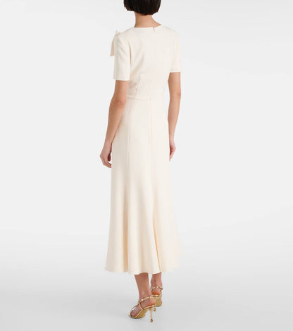 RM Bow Drape Light Cady Midi Dress